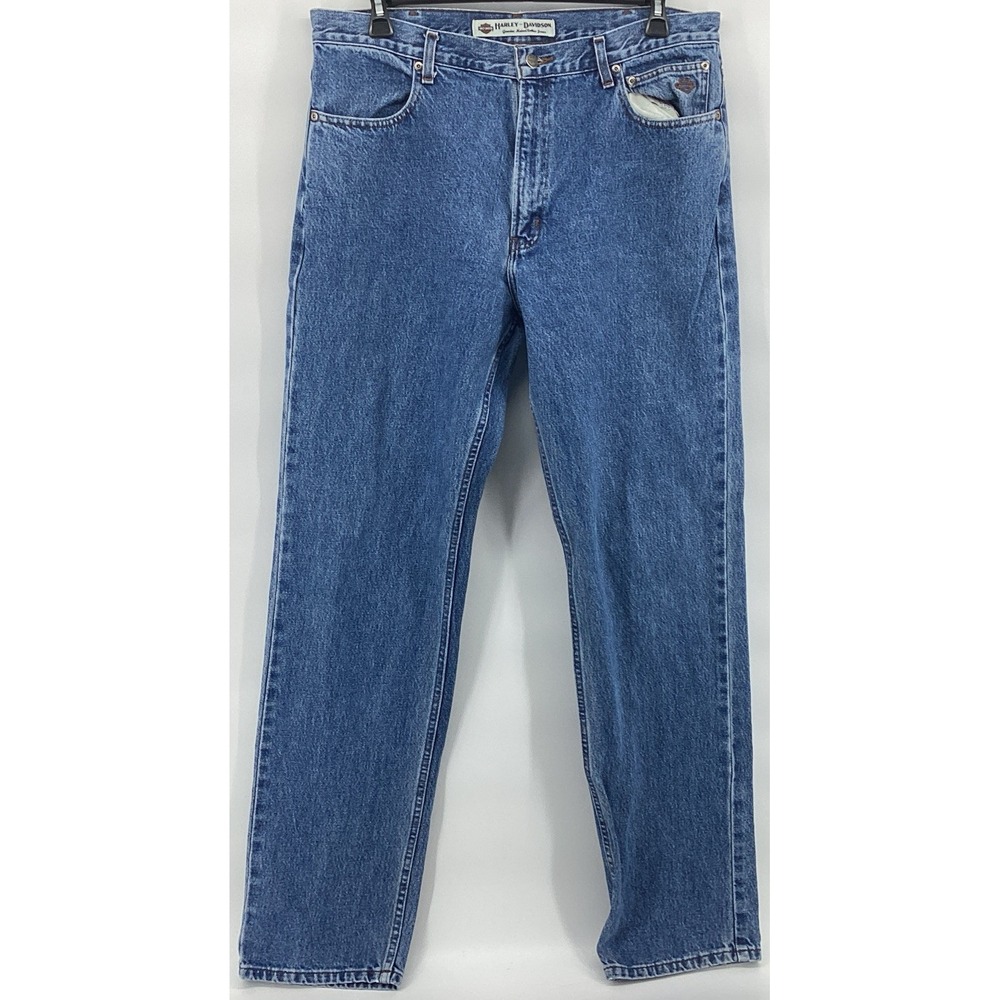 Harley-Davidson Men's Traditional Fit Jeans 38x36 Blue Denim Made Mexico